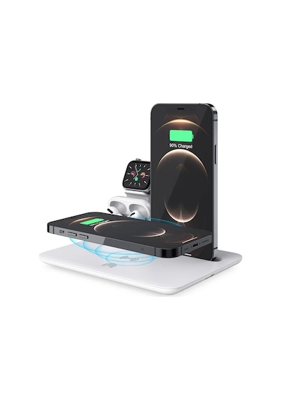 Ally 4 İn1 15w Kablosuz Hızlı Şarj Standı Apple iPhone Uyumlu+iwatch+airpods Pro Wireless- 5775 Siyah