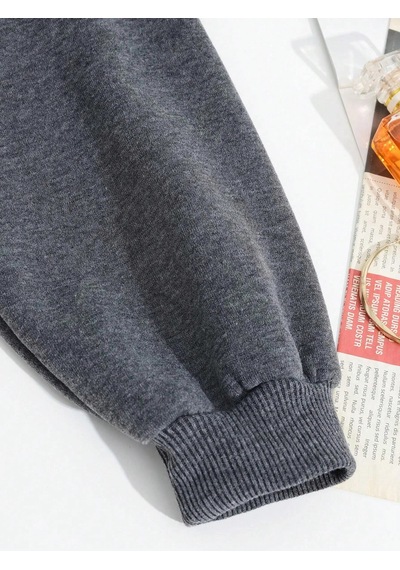 Tarzsokak Deniz Biyolojisi Balina Katili Baskılı Kapüşonlu Üstler Kadın Temel Gevşek Sweatshirtler Kışl Antrasit