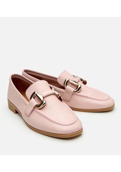 Hotiç Kadın Deri Pembe Tokalı Günlük Loafer