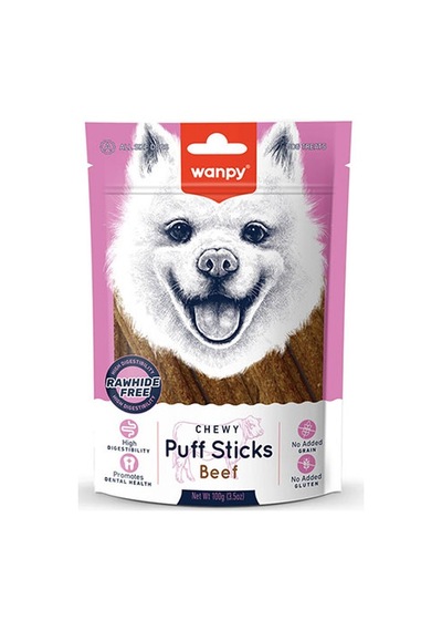 Wanpy Chewy Puff Sticks Sığır Etli Tahılsız Köpek Ödülü 100 Gr 171-30041.01