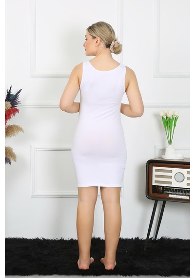 Akbeniz Bayan Kalın Askılı Tunik Body 111b Beyaz
