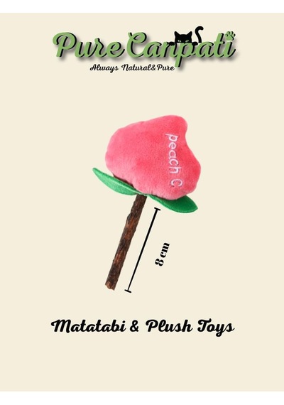 Matatabi Ve Catnip Peluş Kedi Oyuncağı, Doğal Çubuk, Diş Kaşıma, Stres Azaltıcı, 8 Cm, Meyve Figürlü Şeftali