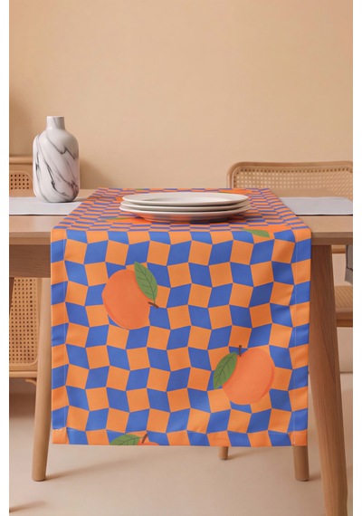 Orange Citrus Baskılı Runner 40x140 Cm Çok Renkli