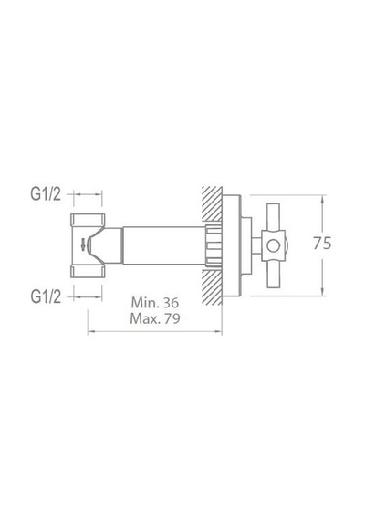Ankastre Ara Kesme Valfi 25 Mm 3/4 Krom