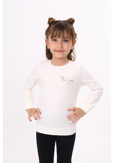 Toontoy Kids Toontoy Kız Çocuk Yusufcuk Nakışlı Tişört Ekru