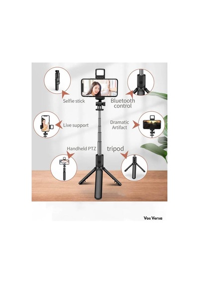 Led Işıklı Tripod Selfie Çubuğu Kablosuz Bluetooth Ile Uzaktan Kumanda