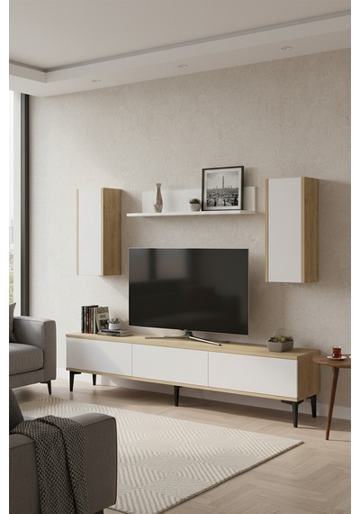 Tvr1899db - Aplos Tvr180 Tv Ünitesi Takım , Tv Sehpası Safirmeşe-beyaz Kapak 180cm Tvr1899db - Aplos Tvr180 Tv Ünitesi Takım , Tv Sehpası Safirmeşe-beyaz Kapak 180cm