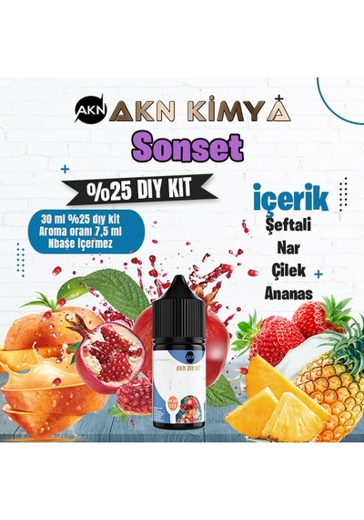 Sonset Yoğun Dıy Kit Şeftali Çilek Ananas Gıda Aroması %25 Oranda Aroma İçerir Hazır Değildir 30 Ml