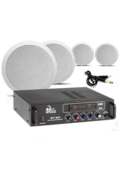 4 Lü Beyaz Tavan Hoparlörlü Ses Sistemi Yüksek Ses Kalitesi Bluetooth