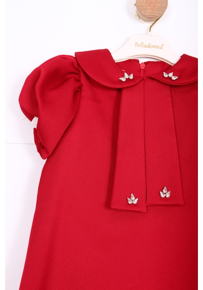 Xo Kids Kız Çocuk Kısa Kol Elbise 1-6 Yaş 2915-1 Kırmızı