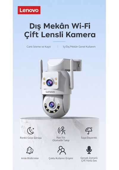 2 Kameralı Wifi Ultra Renkli Gece Görüşlü Hareket Takipli Güvenlik Kamerası