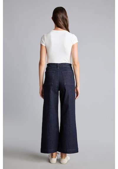 Defacto Ön Dikişli Culotte Yüksek Bel Duble Paça Jean Pantolon I1924ax26aunm82 Mavi-nm82