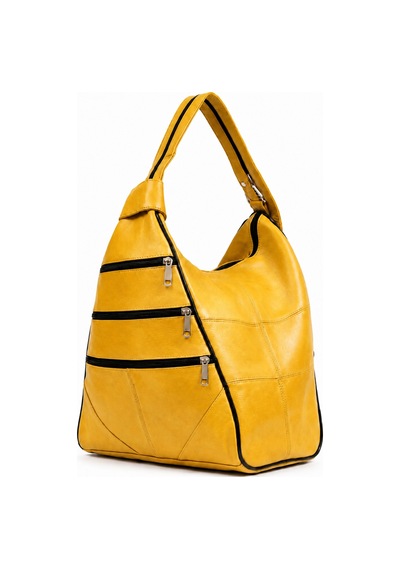Levano Leather %100 Hakiki İtalyan Kuzu Derisi Kadın Sırt Çantası Sarı