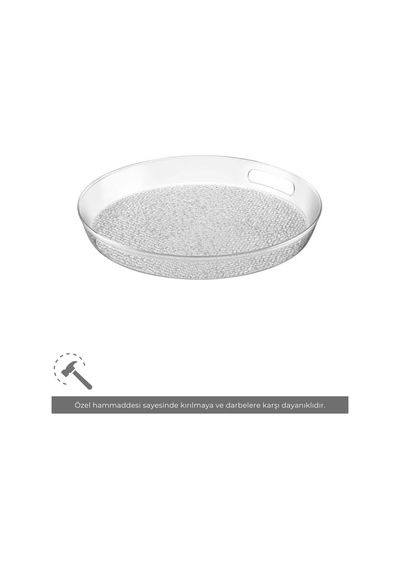 Jet's Home Sunum Tepsisi Kırılmaz Çay Tepsisi Bpa Free Servis Tepsisi Şeffaf 39x39 Cm Şeffaf