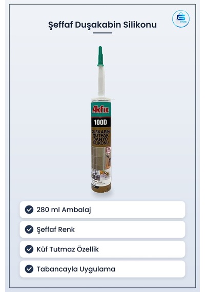 Şeffaf Duşakabin Silikonu 280 Ml Banyo Mutfak Fayans Derz Sızdırm