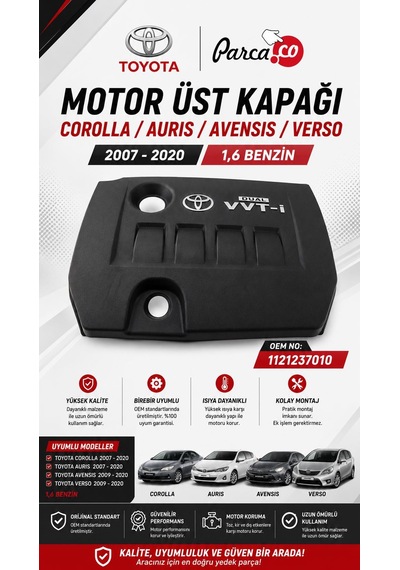 Motor Koruma Kapağı Corolla/auris/avensis/verso 2007-2020 1,6 Benzinli 1121237010