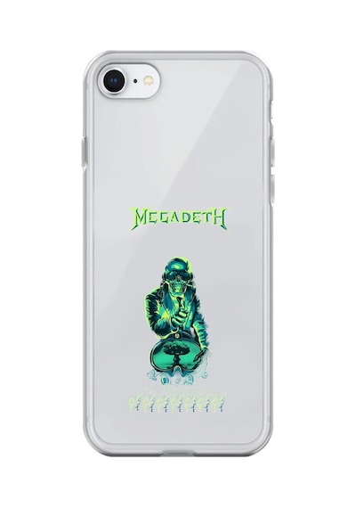Apple Uyumlu iPhone 8 Şeffaf Kılıf Mega Death Tasarımlı