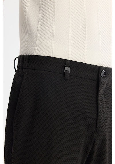 Avva Erkek Siyah Yandan Cepli Dokulu Bi-stretch Slim Fit Pantolon A42y3211