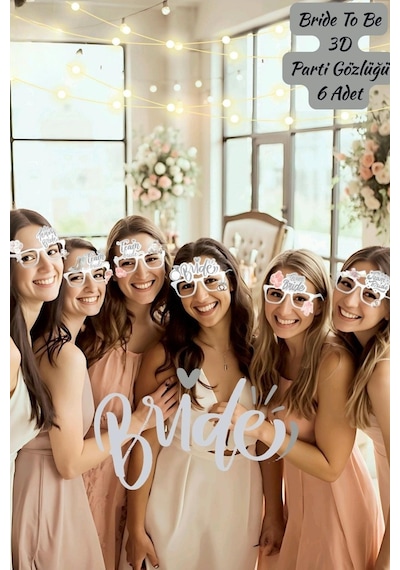 Bride Team Gümüş Parti Gözlüğü Seti 6 Lı