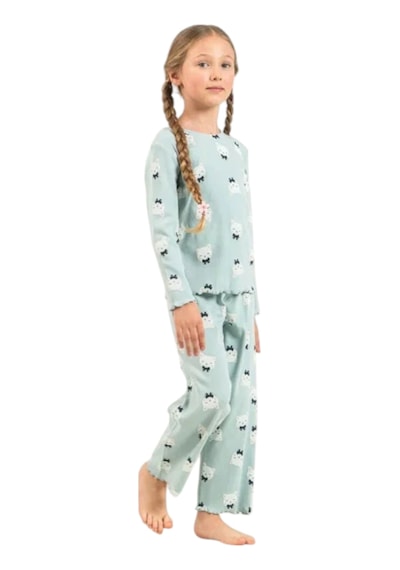 Rolypoly Rp3901c Kız Çocuk Uzun Kol Pijama Takım Su Yeşili
