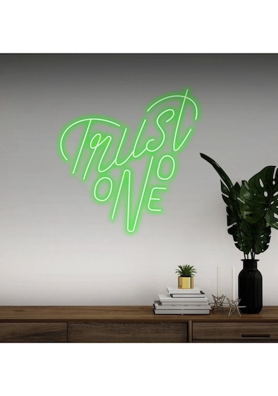 Trust No One Yazılı Neon Tabela Yeşil