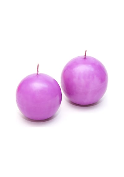 MİSSİ 2Lİ MOR TOP MUM SETİ (7 CM-8 CM)