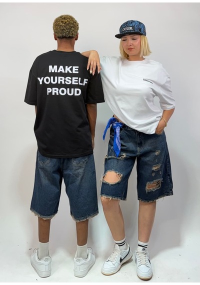 Zaee Make Yourself Proud Oversize Tişört Siyah