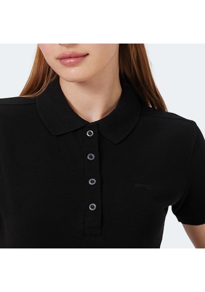 Slazenger VERA I Kadın Polo Yaka Siyah Tişört