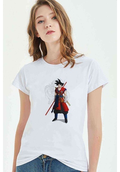Anime Dragon Ball Ball Z Whis Baskılı Beyaz Kadın Tshirt
