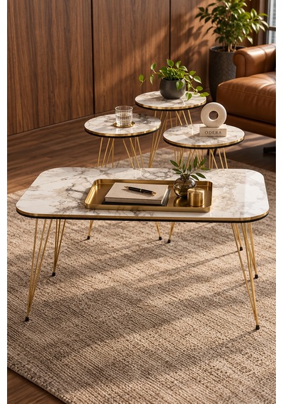 Odera Çift Gold Efes Beyaz Mermer Desenli Elips Orta Sehpa Ve Yuvarlak Zigon Sehpa 4'lü Set Gold Tel Metal Ayaklı Retro Modern Salon Sehpası Diğer Odera Çift Gold Efes Beyaz Mermer Desenli Elips Orta Sehpa Ve Yuvarlak Zigon Sehpa 4'lü Set Gold Tel Metal Ayaklı Retro Modern Salon Sehpası Diğer