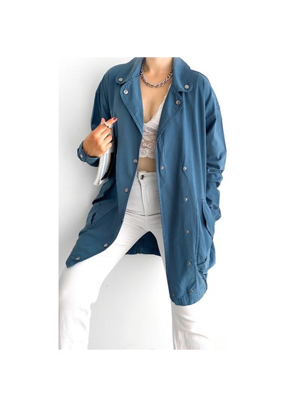 Femelle Kadın Oversize Ceket mavi