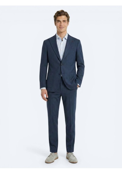 Kip Mavi Çizgili Comfort Fit Takım Elbise