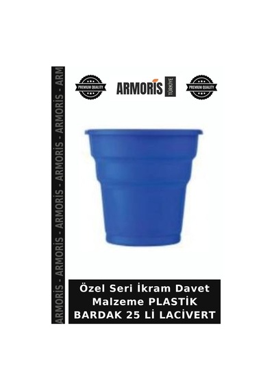 Özel Seri İkram Davet Malzeme Plastik Bardak 25 Li Lacivert
