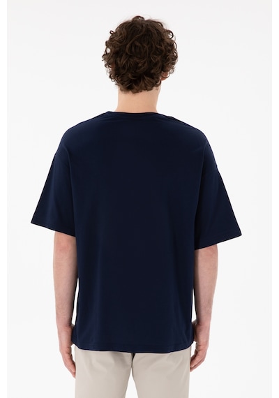 U.S. Polo Assn. Erkek Oversize Fit Bisiklet Yaka Lacivert Tişört 50305859-VR033