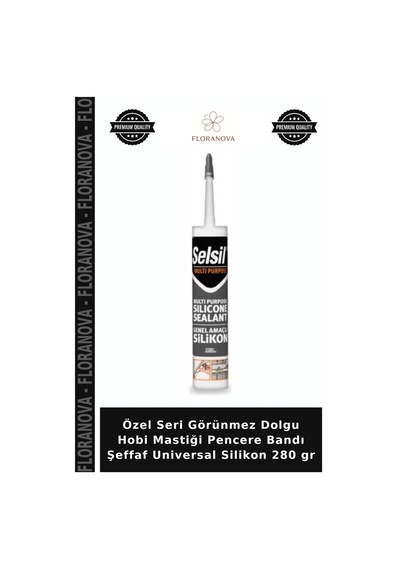 Özel Seri Görünmez Dolgu Hobi Mastiği Pencere Bandı Şeffaf Universal Silikon 280 Gr