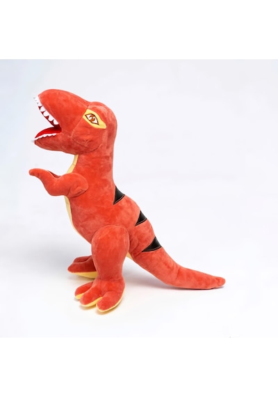 İthal Soft Kumaş Xl Boy Dinozor Tyrannosaurus T-rex Figür Peluş Oyuncak Uyku & Oyun Arkadaşı 55 Cm. Turuncu