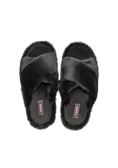 Twigy Çapraz Peluş Kadın Ev Terliği Siyah 36/41 CC0181 Siyah