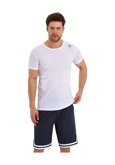 Adams Erkek Polyester Beyaz Şeritli Basketbol Şort 001