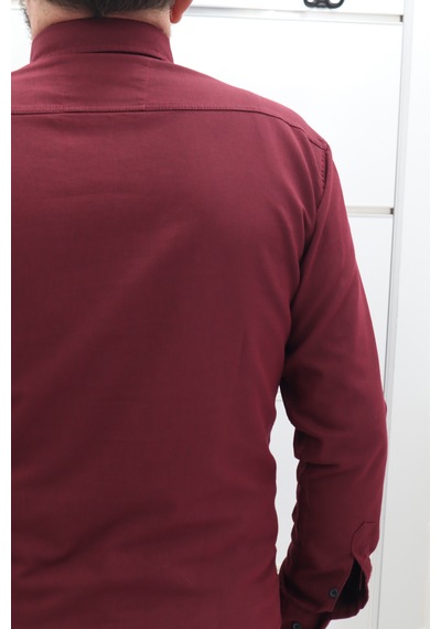 Becces Dmctekstil Erkek Bordo 007-001 Düz Spor Kesim Dar Kalıp Çift Cepli Uzun Kollu Yazlık Keten Gömlek Becces Dmctekstil Erkek Bordo 007-001 Düz Spor Kesim Dar Kalıp Çift Cepli Uzun Kollu Yazlık Keten Gömlek
