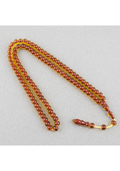 Ateş Kehribar 99luk Namaz Tesbih Tekerlek Kesim 9x7mm Tesbih