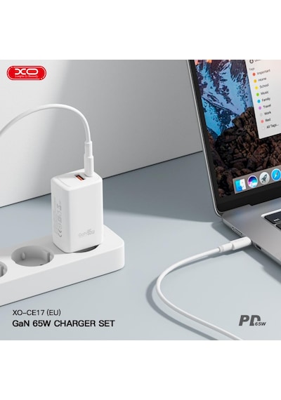 65w Pd Hızlı Şarj Cihazı Usb-c Ve Usb-a Çift Çıkışlı Adaptör Ve Kablo Seti
