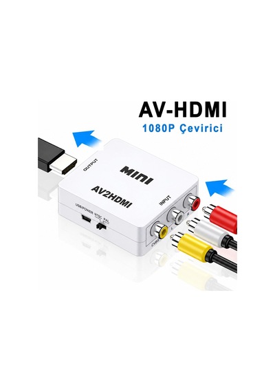Av2hdmı Rca 1080p Çevirici Ps1 Ps2 Xbox 360 Wii Nes Snes N64 Sega Dreamcast Atari