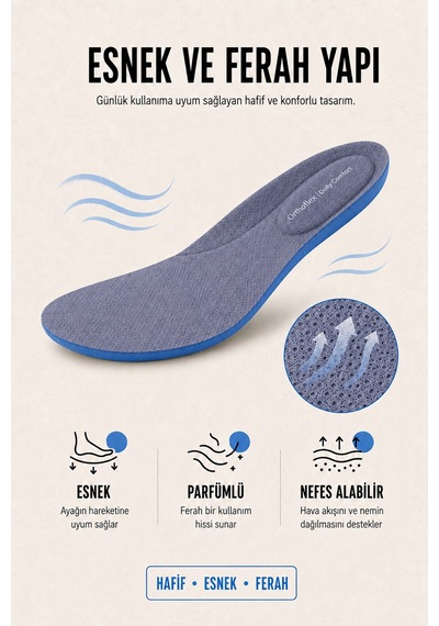 Of03 Daily Comfort Nefes Alabilen, Yumuşak Ve Darbe Emici Günlük Ortopedik Ayakkabı İçi Tabanlık