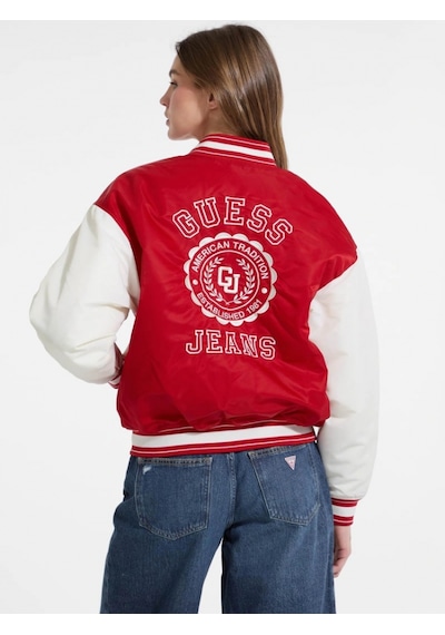 Guess Jeans Kadın Kırmızı Bomber Ceket W5yl15whaa2-g585 Kırmızı