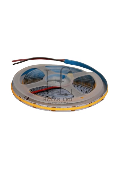 12v 8mm 320 Ledli Esnek Cob Şerit Led Sarı Amber Ip20 5 Metre