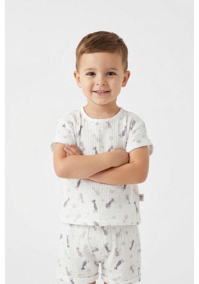 Miababy Baskılı Müslin Yazlık Takım Karışık Miababy Baskılı Müslin Yazlık Takım Karışık