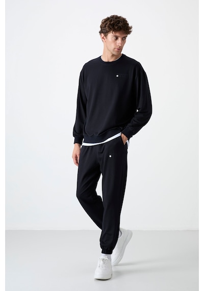 Tommy Life Lacivert Casual O Yaka Jogger Erkek Oversize Eşofman Takımı - 85120 Lacivert