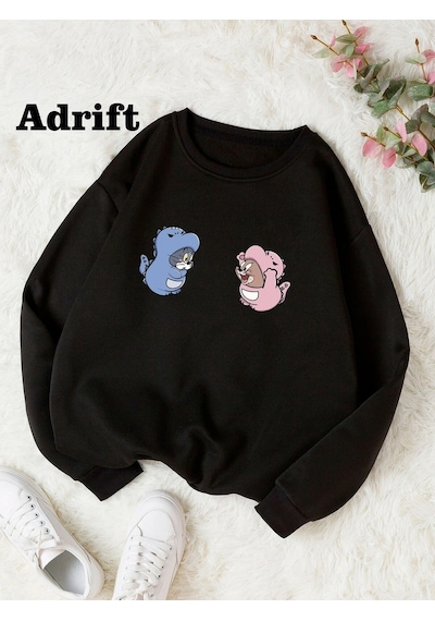 Startmore Sevimli Kedi Fare Köstebek Sokak Trend Tasarım Harajuku/gotik Siyah Siyah