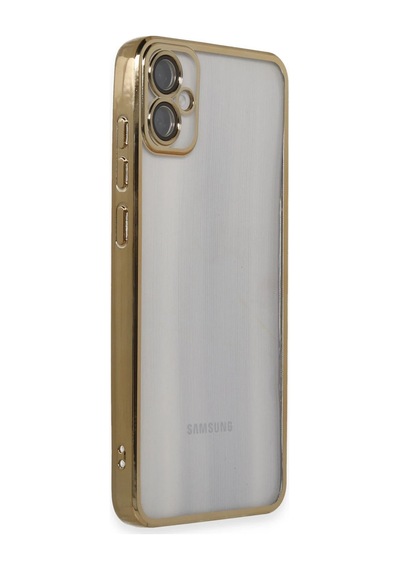 Muratech Newface Samsung Uyumlu Galaxy A05 Kılıf Razer Lensli Silikon - Gold
