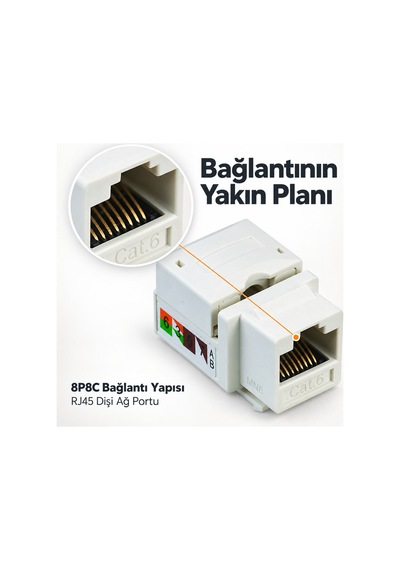 Mn6 Mn90d Cat6 Utp Rj45 90 Keystone Jack 8p8c Şase Ethernet Ağ Prizi Modülü 250 Mhz-20 Adet